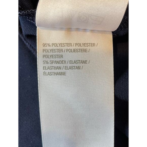 Susan Graver Liquid Knit Dress Sz L Sleeveless Navy A-Line Keyhole Detail Travel - Picture 6 of 8